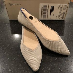 Rothy’s Pointed Flats in Flax Birdseye